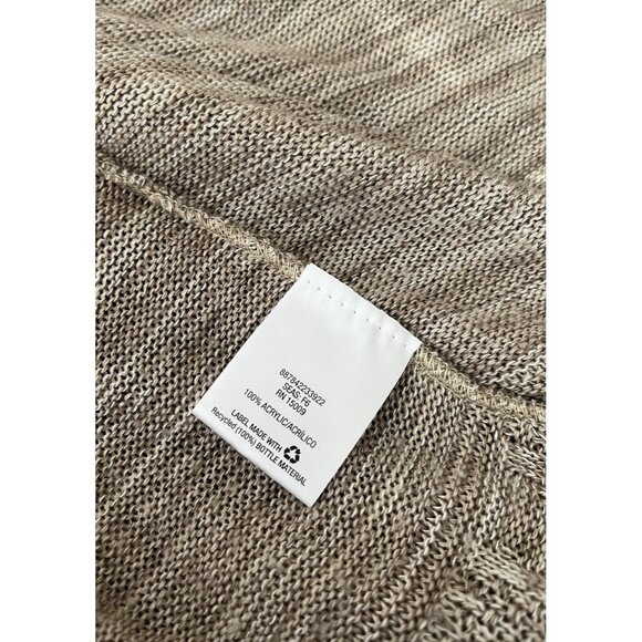 Laura Scott Ladies Large Open Front Long Cardigan Open Knit Sweater Taupe - Picture 6 of 6